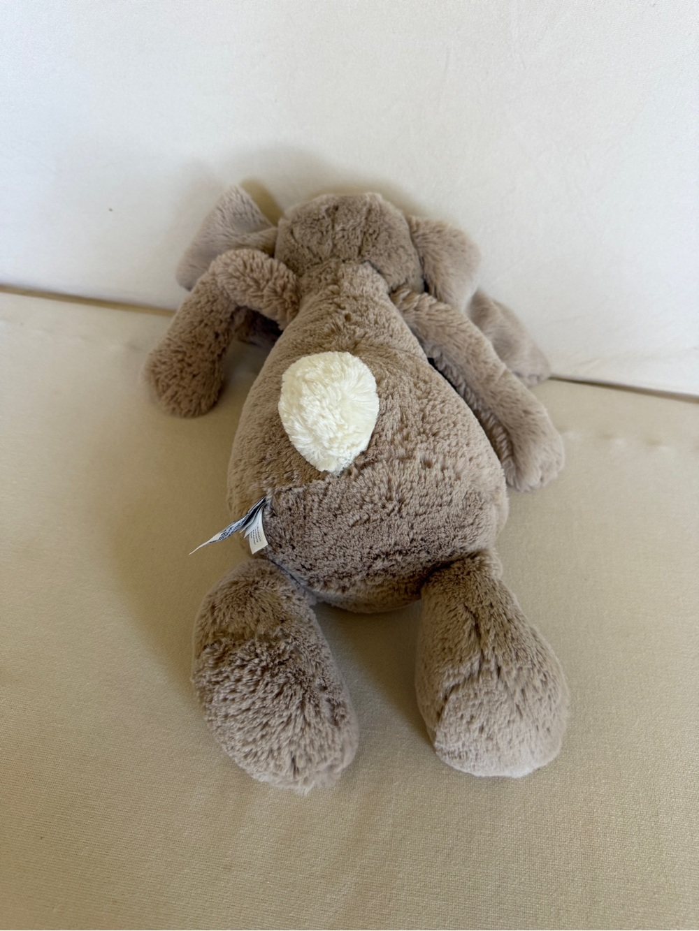 Jellycat Bashful Beige Bunny Plush large embroidered ear - Picture 9 of 12
